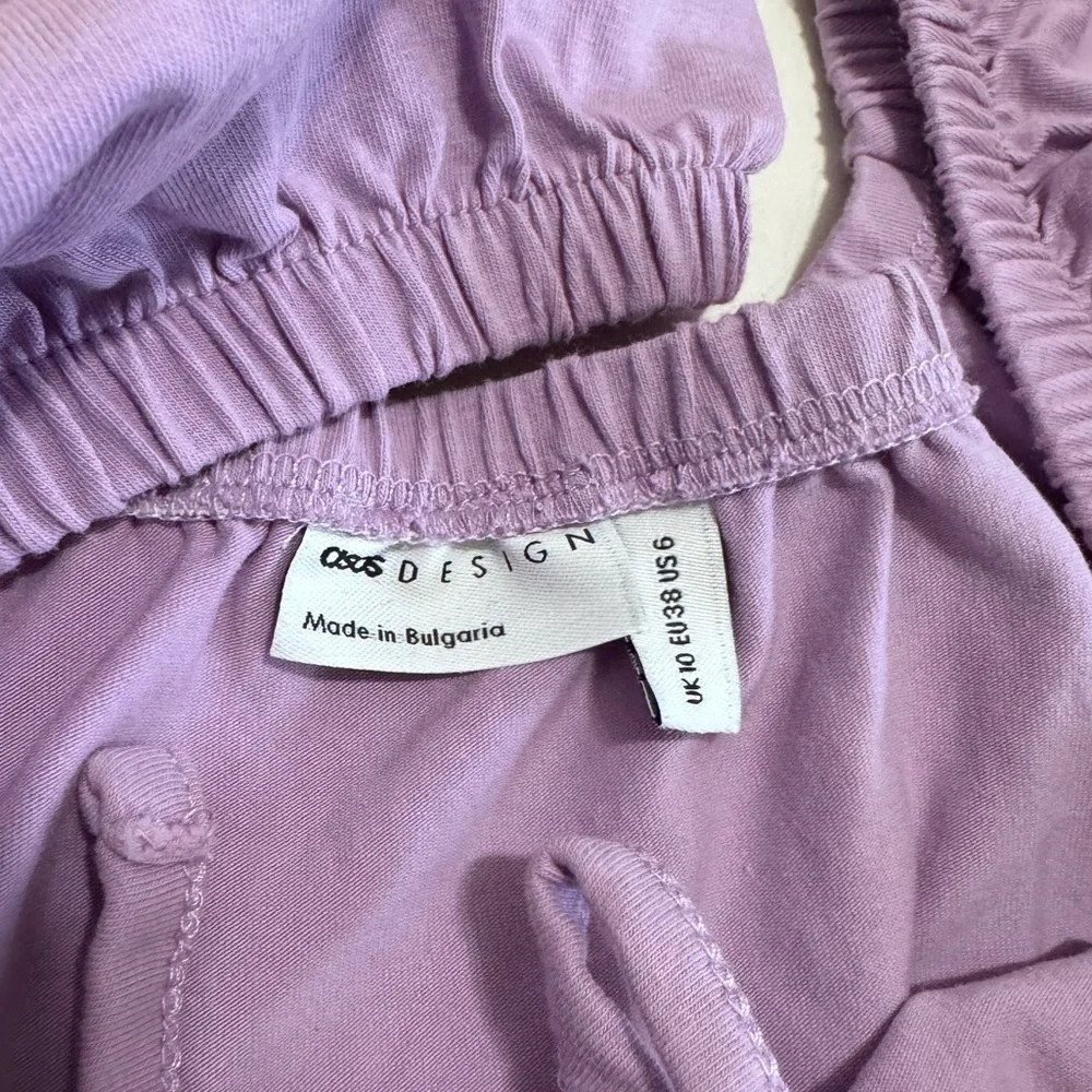 ASOS Design Lilac Puff Sleeve Crop Top Size 6